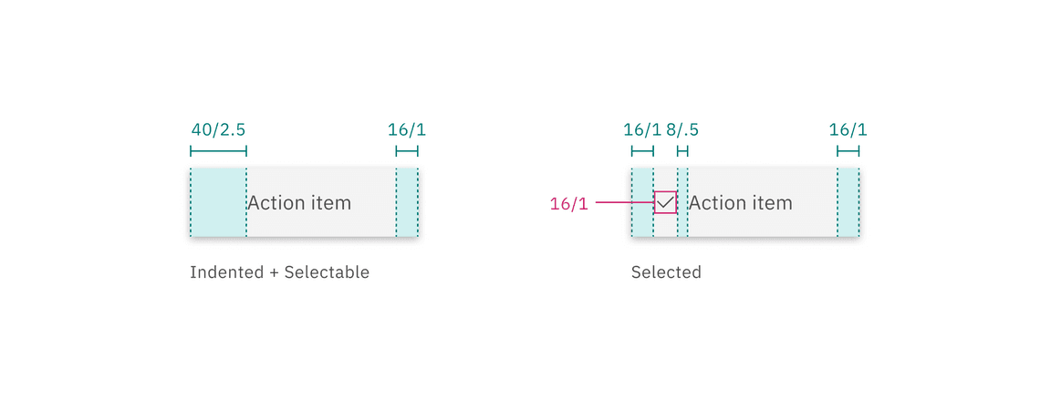 Selected menu option structure Selected menu option structure