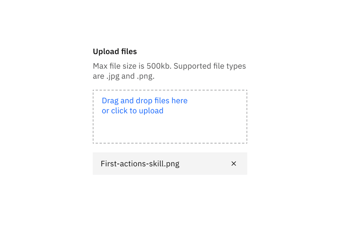 Drag and drop file uploader in context example Drag and drop file uploader in context example