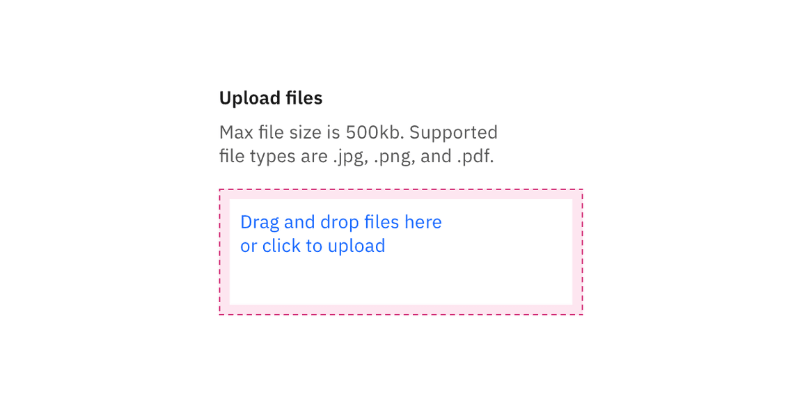 File uploader drop zone click target File uploader drop zone click target