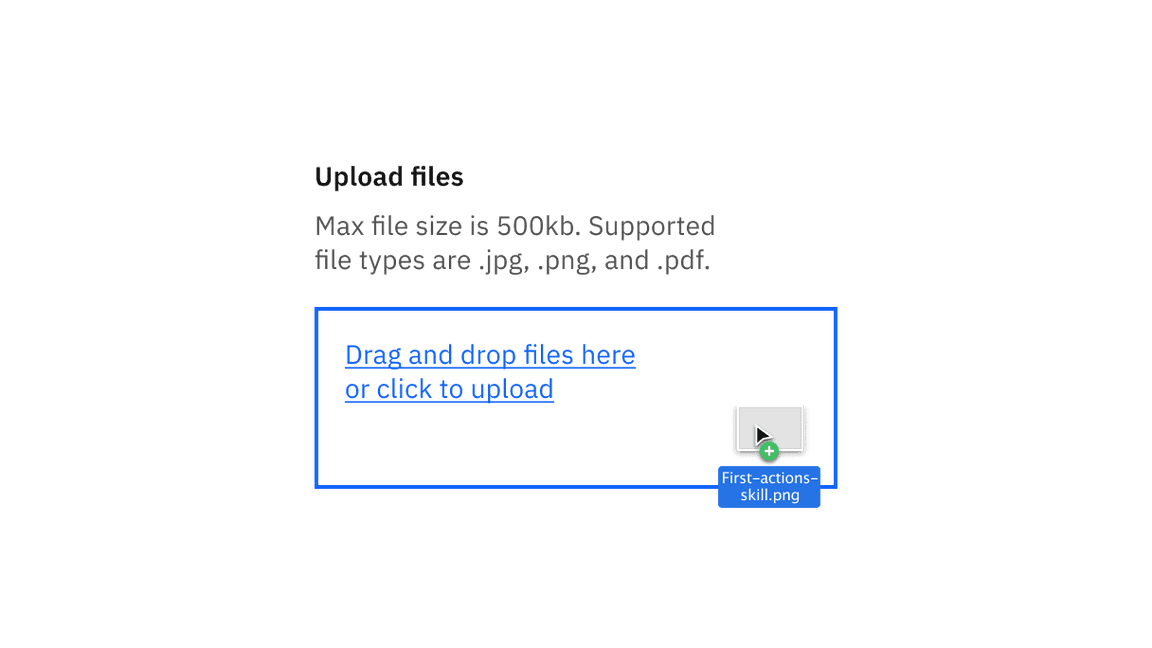 Drag and drop file uploader in context example Drag and drop file uploader in context example