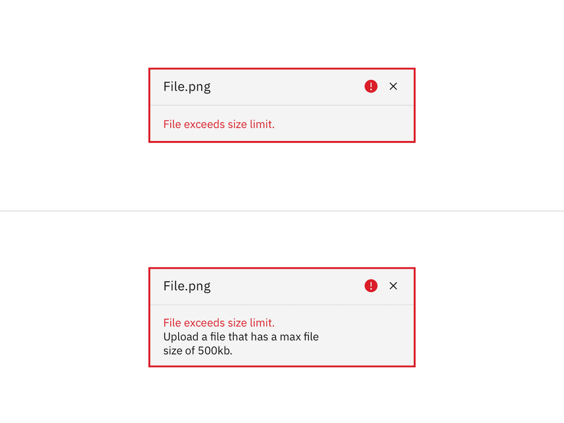 File uploader invalid states File uploader invalid states