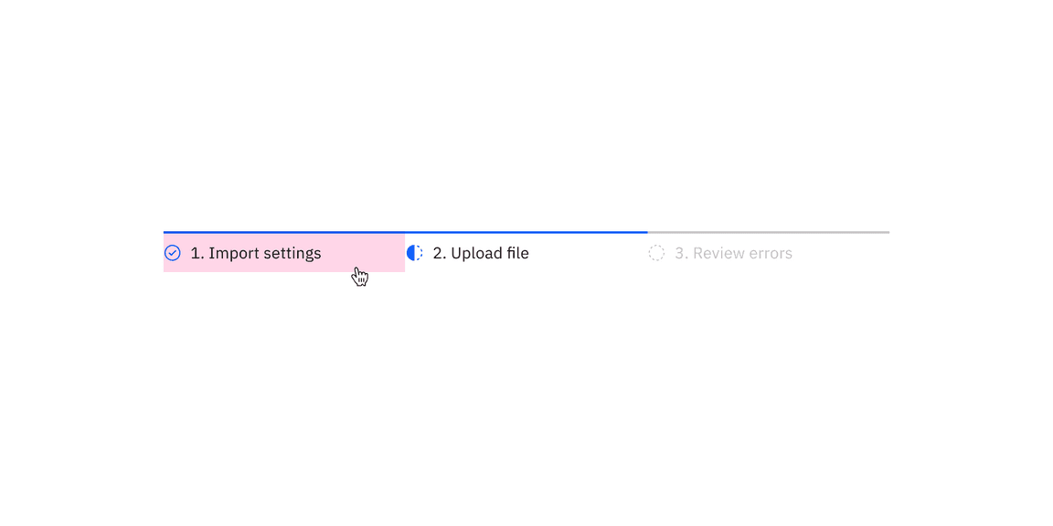 Example of an interactive progress indicator Example of an interactive progress indicator